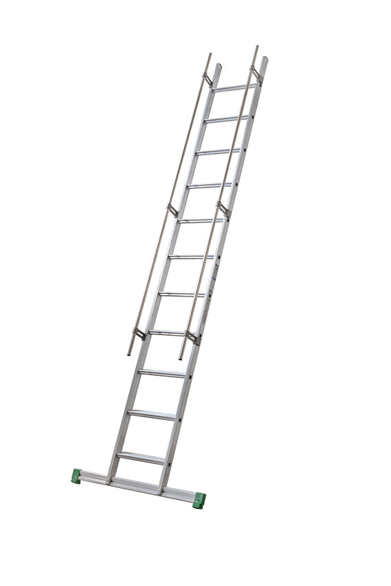 Scala alluminio con corrimani S15/1 14 gradini con barra stabilizzatrice    FACAL