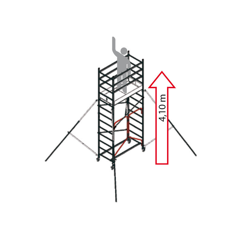 Trabattello ALTO PIEGHEVOLE base + modulo 2 h. struttura fino a mt. 4,10   FACAL