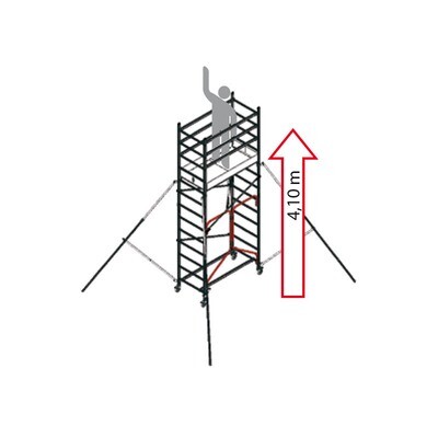 Trabattello ALTO PIEGHEVOLE base + modulo 2 h. struttura fino a mt. 4,10   FACAL