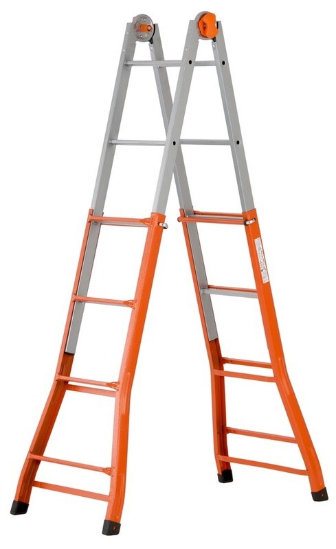 Scala telescopica in acciaio MEDIA SERIE 5  4+4 gradini   GIERRE