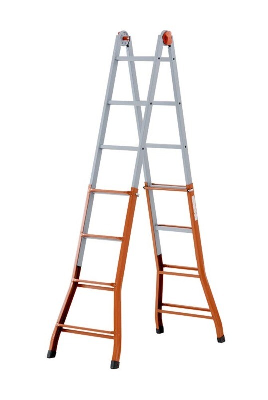 Scala telescopica in acciaio SUPER SERIE 5  4+5 gradini   GIERRE