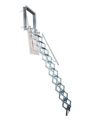 scala retrattile verticale SRPV installata a parete per soppalchi aperti