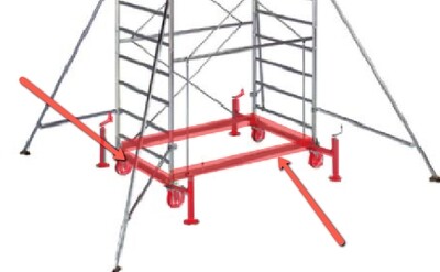 Base Smontabile con Ruote in Poliamide 200 con Freni + 4 Livellatori   IPPIS