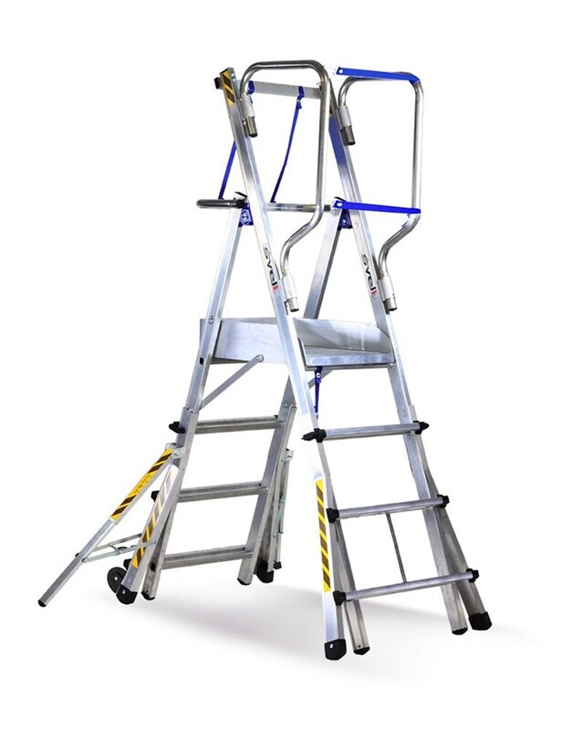 Scala alluminio TELEFLY LIGHT S 4+3 GRADINI + STABILIZZATORI