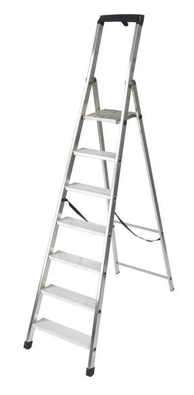 SCALA ALLUMINIO PIU&#39; SU&#39; MAXI 7 GRADINI COMPRESA PEDANA   FACAL