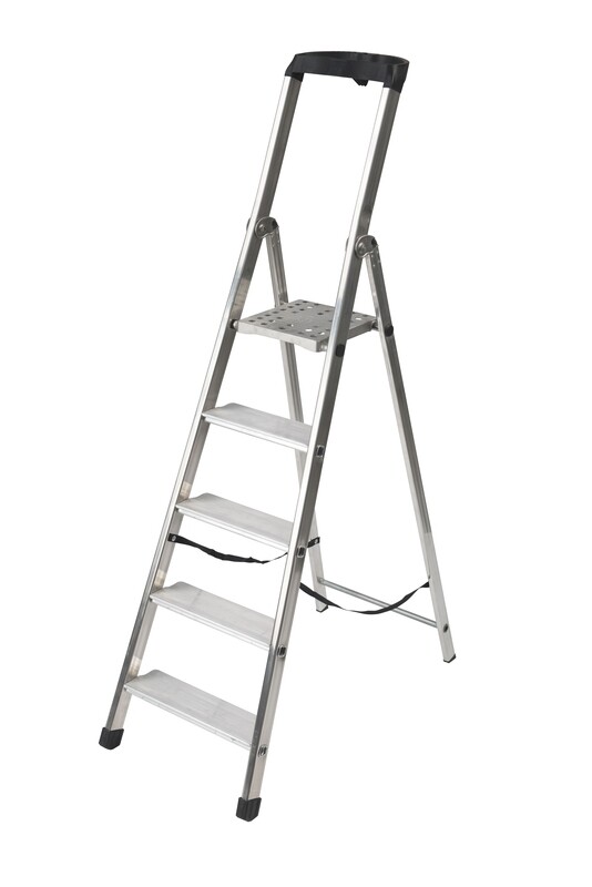 SCALA ALLUMINIO PIU&#39; SU&#39; MAXI 5 GRADINI COMPRESA PEDANA   FACAL