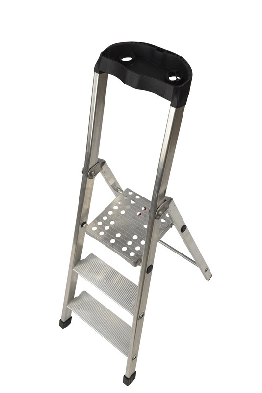 SCALA ALLUMINIO PIU&#39; SU&#39; MAXI 3 GRADINI COMPRESA PEDANA   FACAL