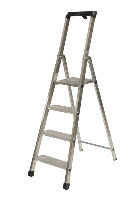 SCALA ALLUMINIO PIU&#39; SU&#39; MAXI 4 GRADINI COMPRESA PEDANA   FACAL