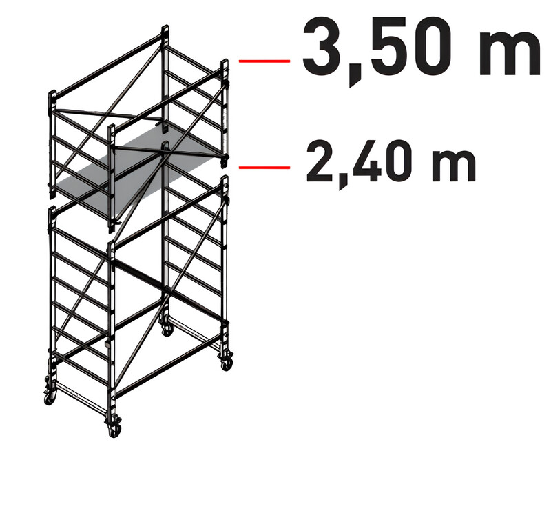 Trabattello in alluminio DOGE 65  mt  3,50   a norma europea EN1004  FACAL