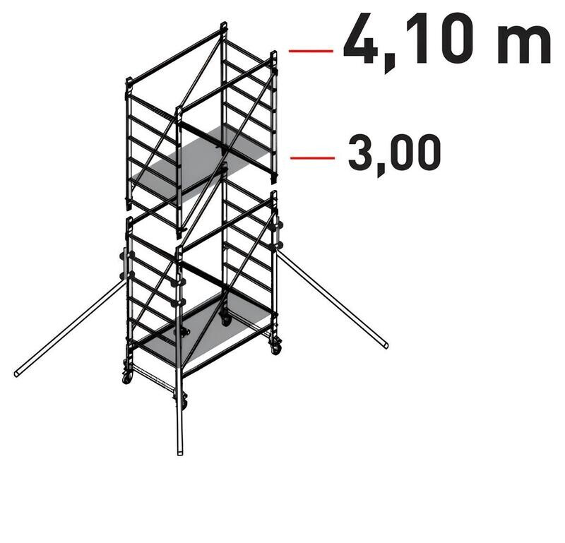 Trabattello in alluminio DOGE 65  mt  4,10  a norma europea EN1004 FACAL