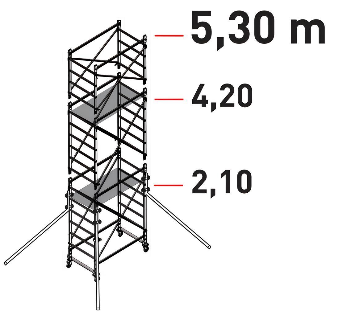 Trabattello in alluminio DOGE 65  mt  5,30 a norma europea EN1004  FACAL