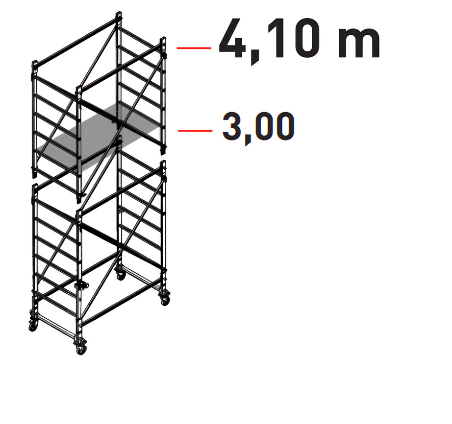 Trabattello in alluminio DOGE 65 a norma italiana  mt  4,10 FACAL