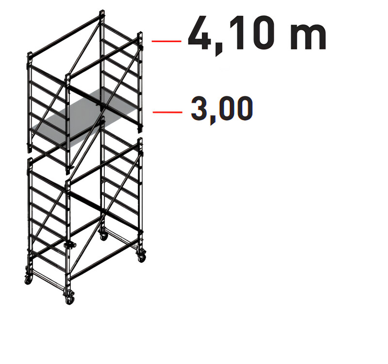 Trabattello in alluminio DOGE 65 a norma italiana  mt  4,10 FACAL