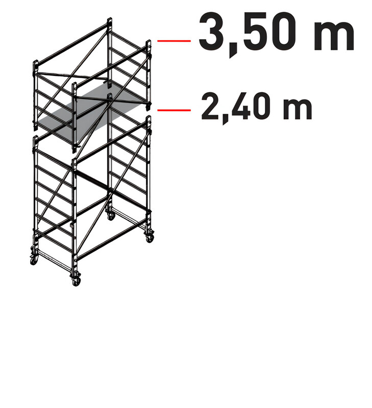 Trabattello in alluminio DOGE 65  a norma italiana mt  3,50  FACAL