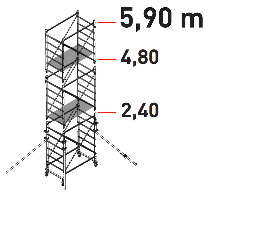 Trabattello in alluminio DOGE 65  a norma italiana mt  5,90  FACAL