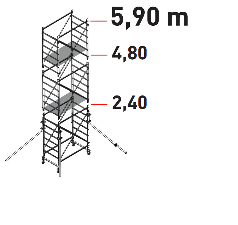 Trabattello in alluminio DOGE 65  a norma italiana mt  5,90  FACAL