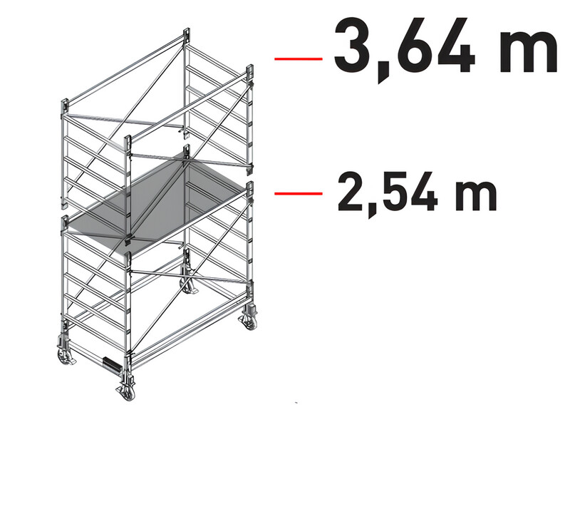 Trabattello in alluminio DOGE 80  a norma europea EN1004 H struttura mt. 3,64   FACAL