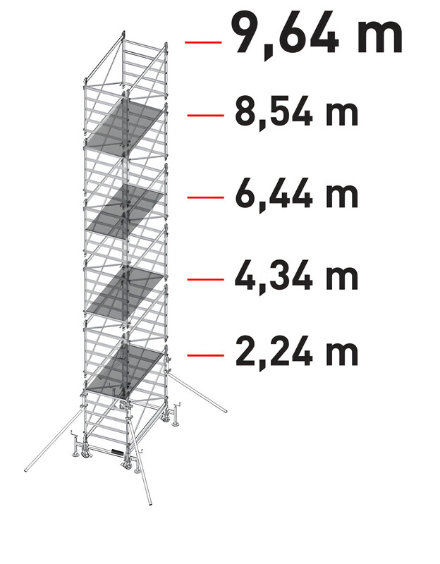Trabattello in alluminio DOGE 80  a norma europea EN1004 H struttura mt. 9,64   FACAL
