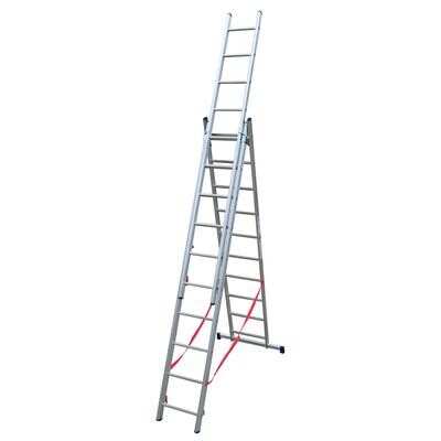 scala in alluminio STILO TRASFORMABILE  3 pezzi 10+10+10 gradini   FACAL