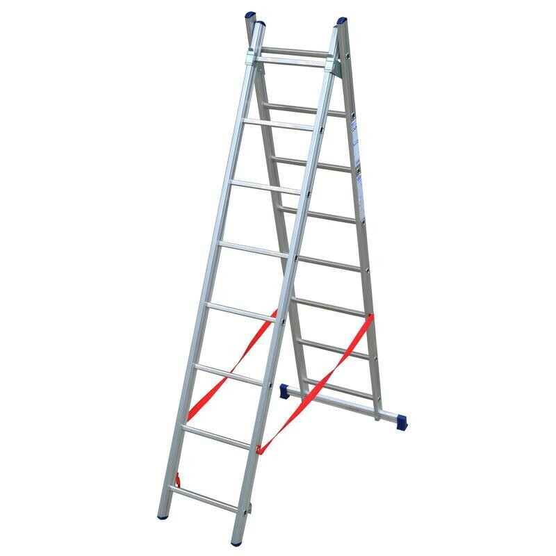 scala in alluminio STILO TRASFORMABILE  2 pezzi 8+8 gradini   FACAL