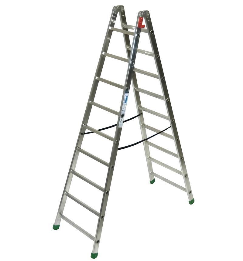 Scala in alluminio doppia salita PROFESSIONAL-1  9+9 gradini   FACAL