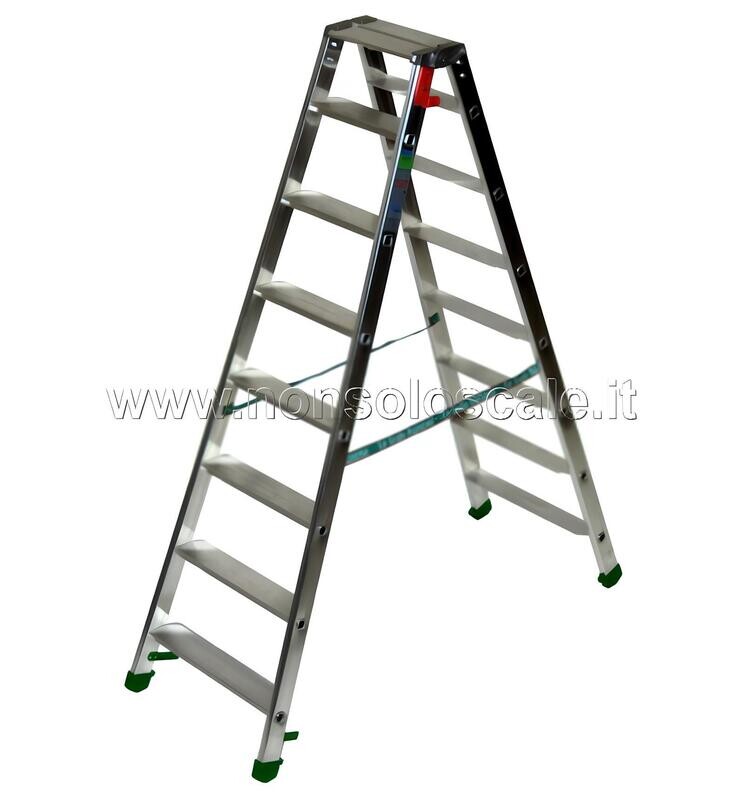 Scala in alluminio a doppia salita DUPLA 7+pianetto   FACAL