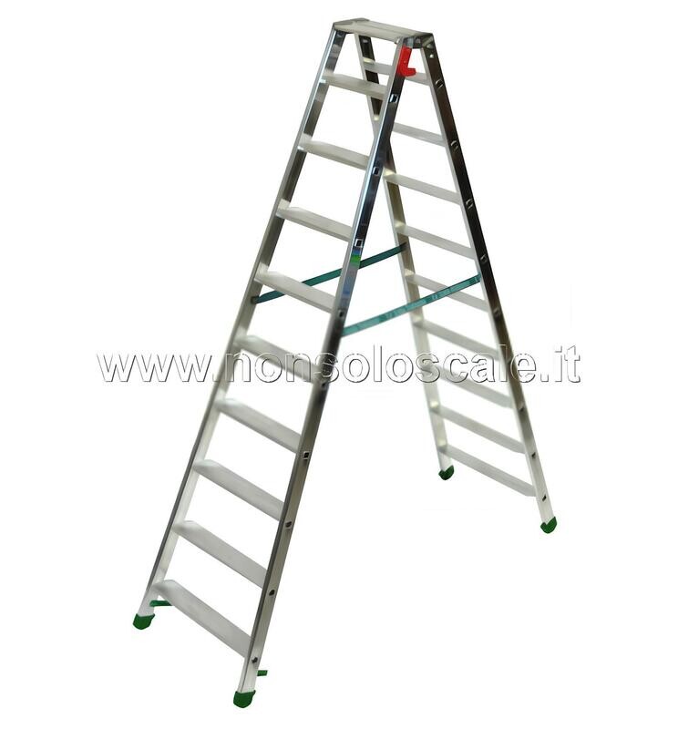 Scala in alluminio a doppia salita DUPLA 9+pianetto   FACAL