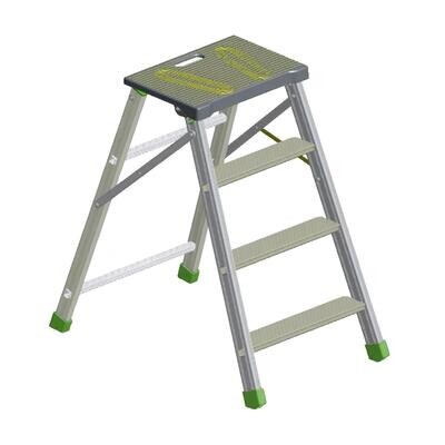 Sgabello professionale in alluminio FERMO FACAL 3 gradini + pedana   FACAL