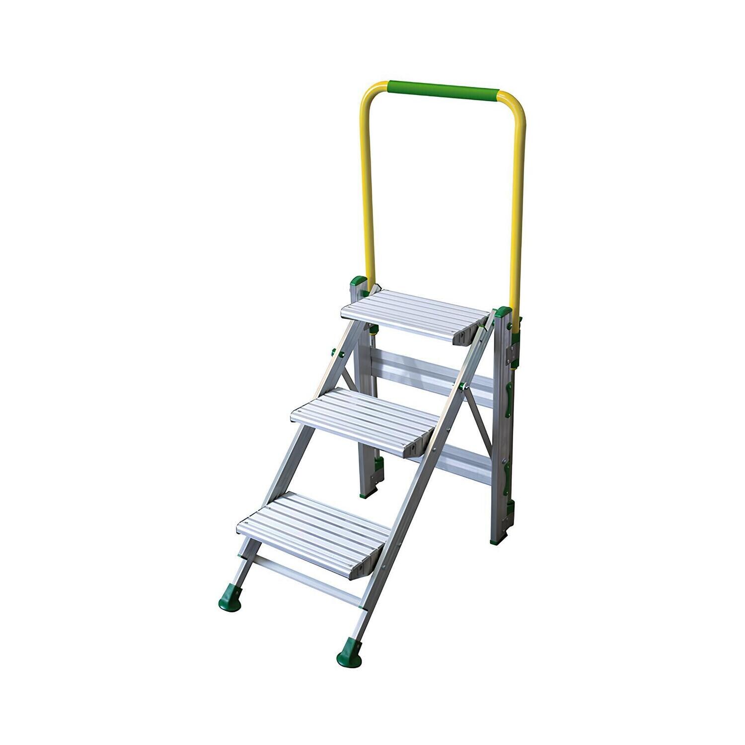 Sgabello in alluminio 3 gradini + parapetto  PLIO FACAL