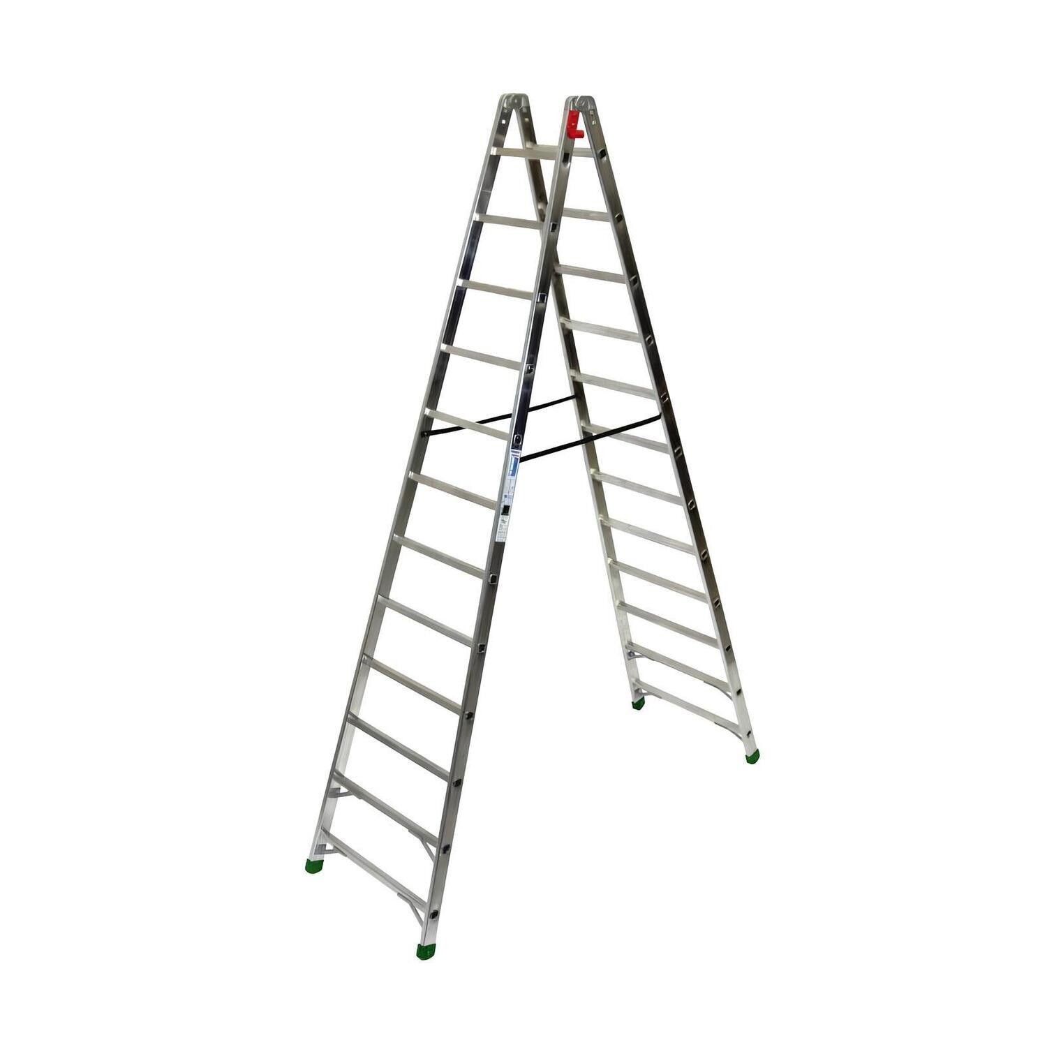 Scala in alluminio doppia salita PROFESSIONAL-1  12+12 gradini   FACAL