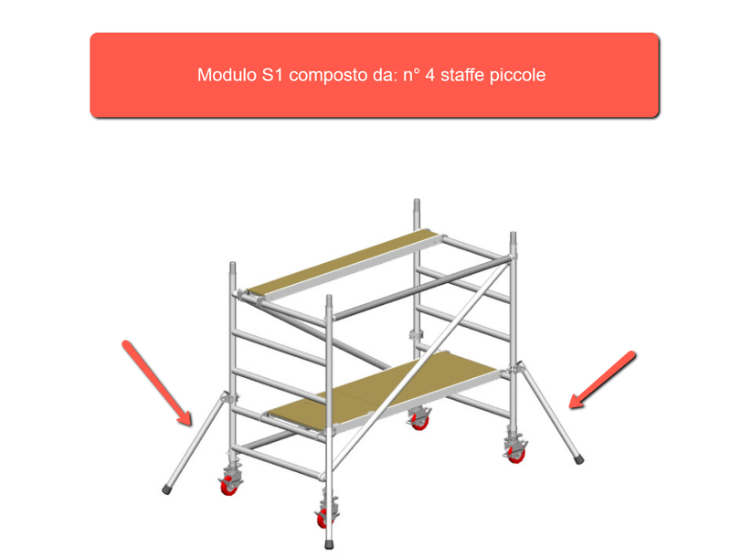 MODULO S1   (SET 4 STAFFE PICCOLE)Trabattello professionale JOLLY