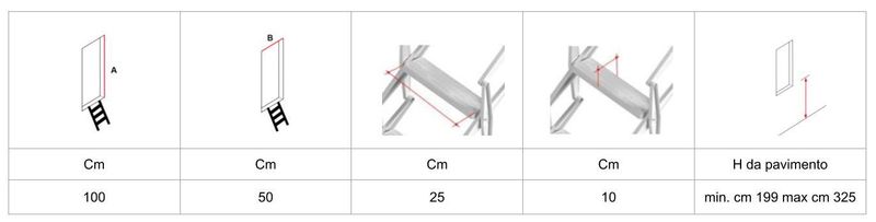Scala retrattile a parete verticale 100x50   SCARI