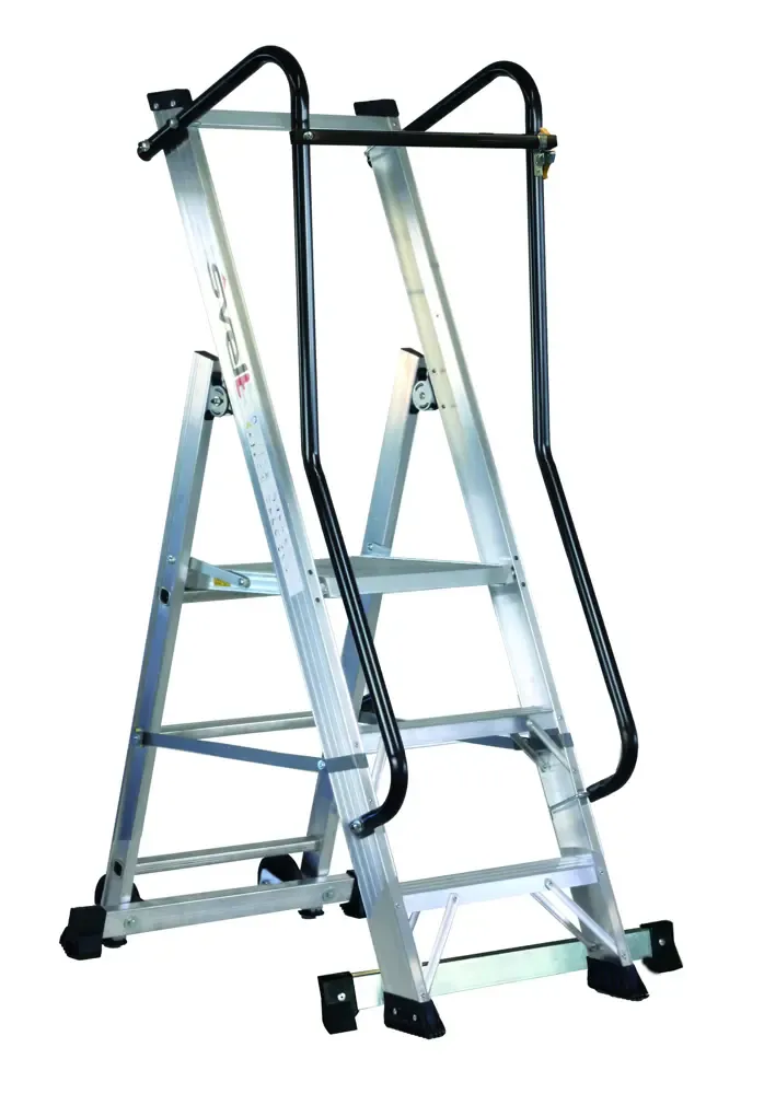 Scala in alluminio movibile 3 gradini compreso pedana MOBY SVELT