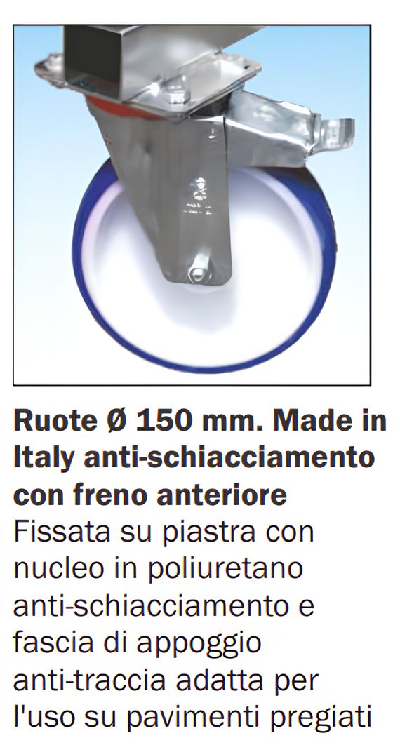 Ruota diam 150 con freno ORIO HD FRIGERIO