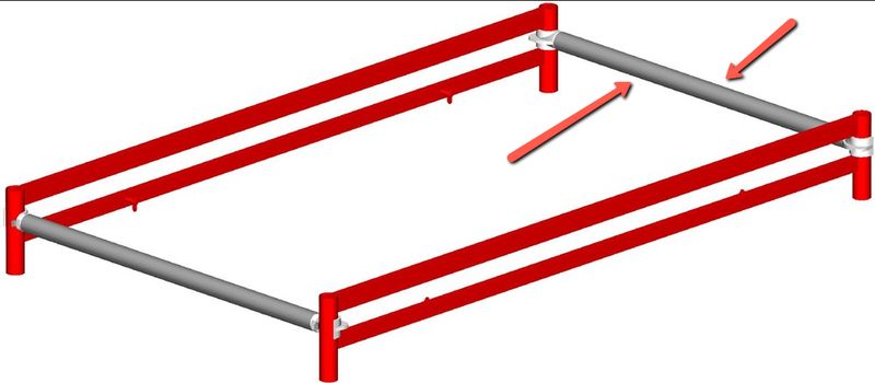 Traversino terminale in alluminio trabattello PROFESSIONAL EN1004 (SVELT)
