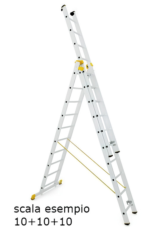 SCALA in alluminio FORTE Serie 8600 15+15+15 GRADINI   ALVE