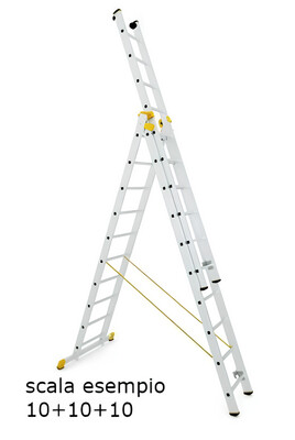 SCALA in alluminio FORTE Serie 8600 15+15+15 GRADINI   ALVE