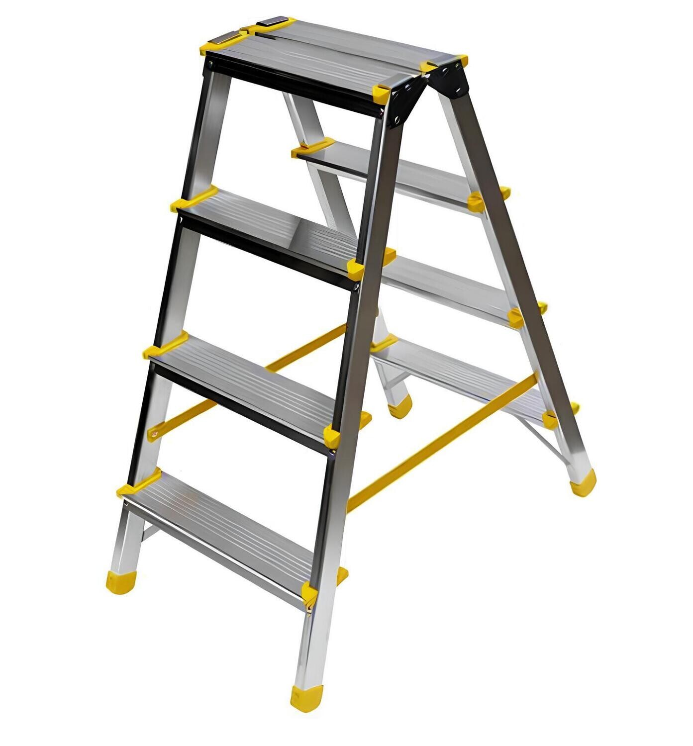 Scala in alluminio a doppia salita 3 gradini + pedana   ALVE