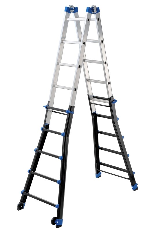 Scala in alluminio telescopica professionale 5+5 gradini GIERREPRO   GIERRE