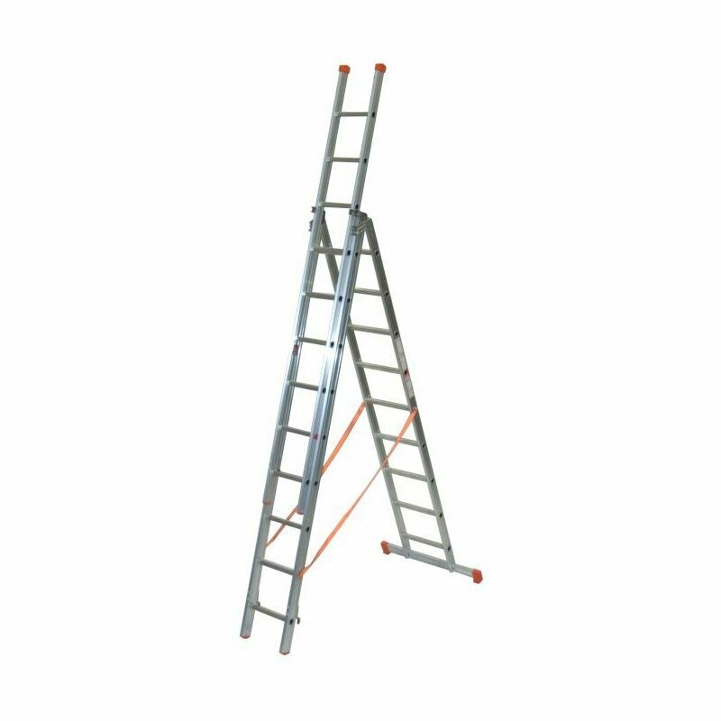 Scala in alluminio trasformabile GENIA 12+12+12 gradini (3 RAMPE)   FACAL