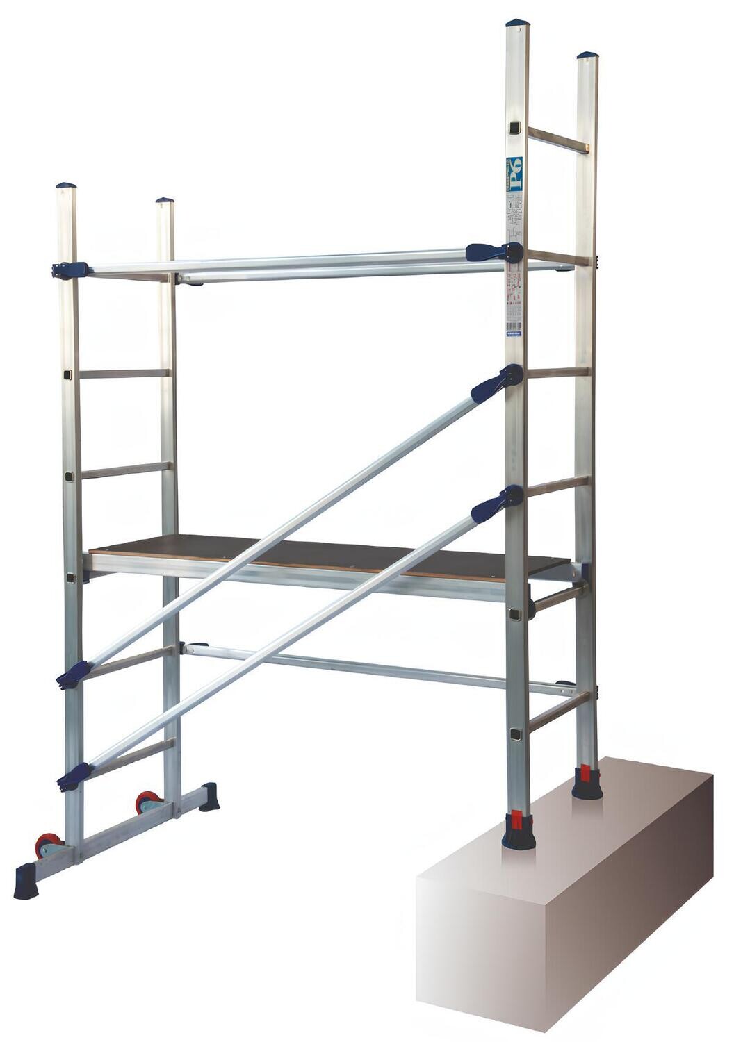 Trabattello P6 Facal alluminio 2 metri uso zoppo su scale H struttura 1,89m antigraffio