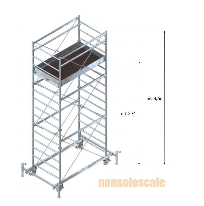 Trabattello in acciaio P7 + 1 piano lavoro  H mt. 4,76 ITALIA   STP
