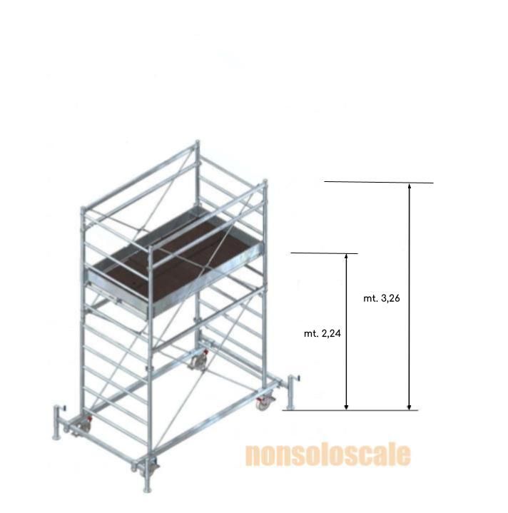 Trabattello in acciaio P7 + 1 piano lavoro H mt. 3,26 ITALIA   STP