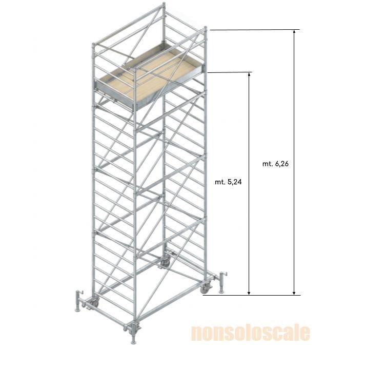 Trabattello in acciaio P7 + 1 piano lavoro  H mt. 6,26 ITALIA   STP