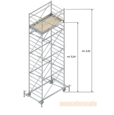 Trabattello in acciaio P7 + 1 piano lavoro  H mt. 6,26 ITALIA   STP