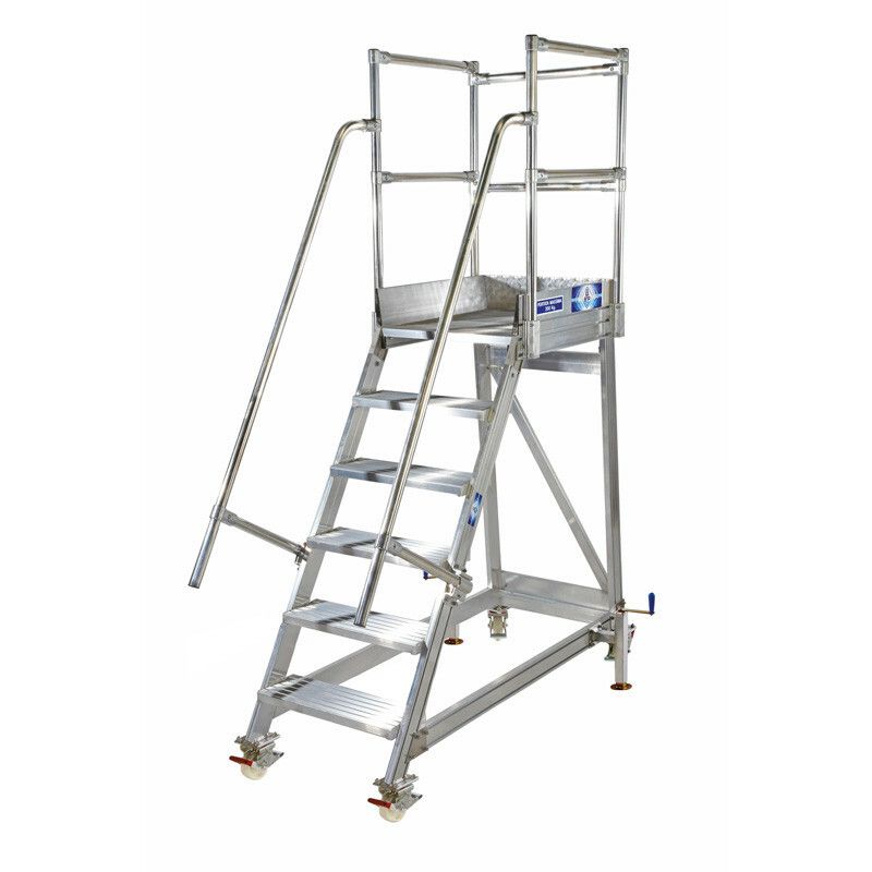 Scala alluminio a castello CARGO 15 gradini + pedana   STP