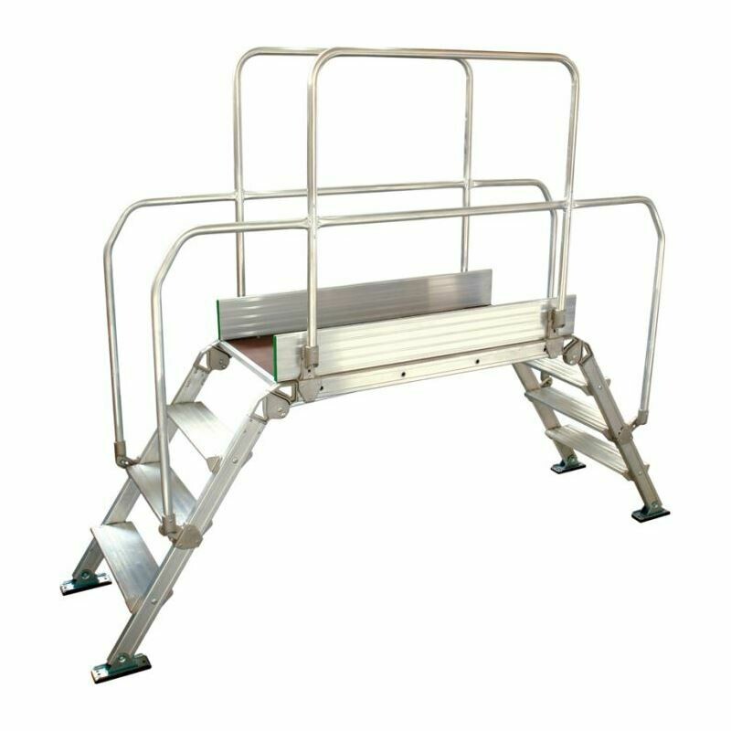 Scala in alluminio a ponte lungo 120 cm 7+7 gradini+pedana DIVA  FACAL