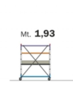 POKER HD PONTEGGIO ACCIAIO PROFESSIONALE 160x80 C/1 PIANO LAVORO EN m1,93   FRIGERIO