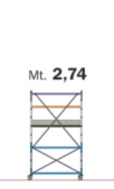 POKER HD PONTEGGIO ACCIAIO PROFESSIONALE 160x80 C/1 PIANO LAVORO EN m2,74   FRIGERIO