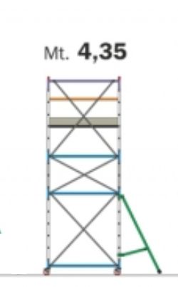 POKER HD PONTEGGIO ACCIAIO PROFESSIONALE 160x80 C/1 PIANO LAVORO EN m4,35   FRIGERIO